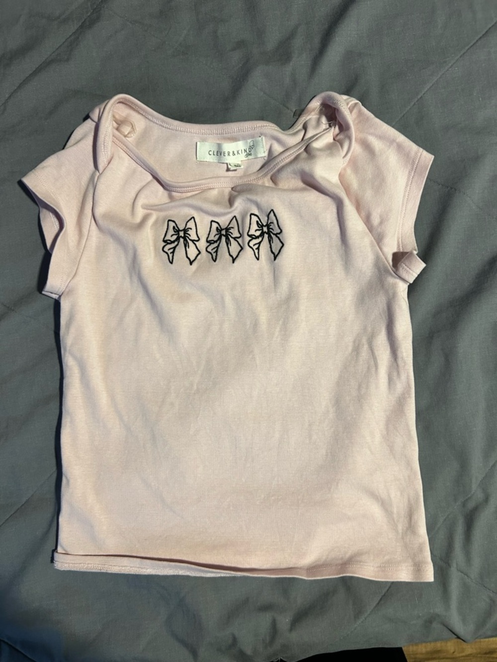 Pink Bow Short Sleeve Tee for Kids